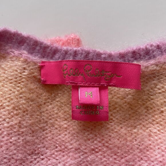 Lilly Pulitzer Yummy Melon Spacedye Chiya Sweater Pink/Purple/Yellow Siz… - Picture 9 of 12